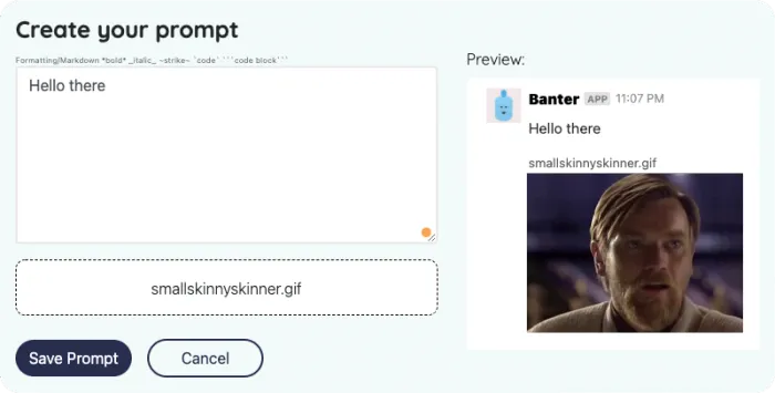 Creating a custom ice breaker prompt in Banter