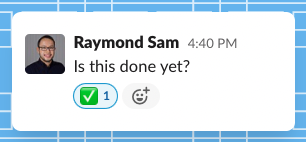 Status response in Slack