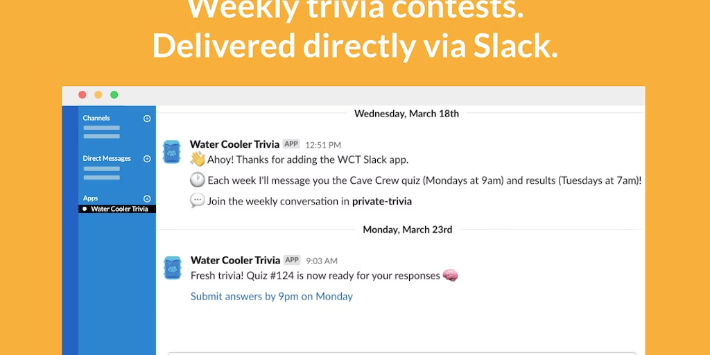 Water Cooler Trivia for slack